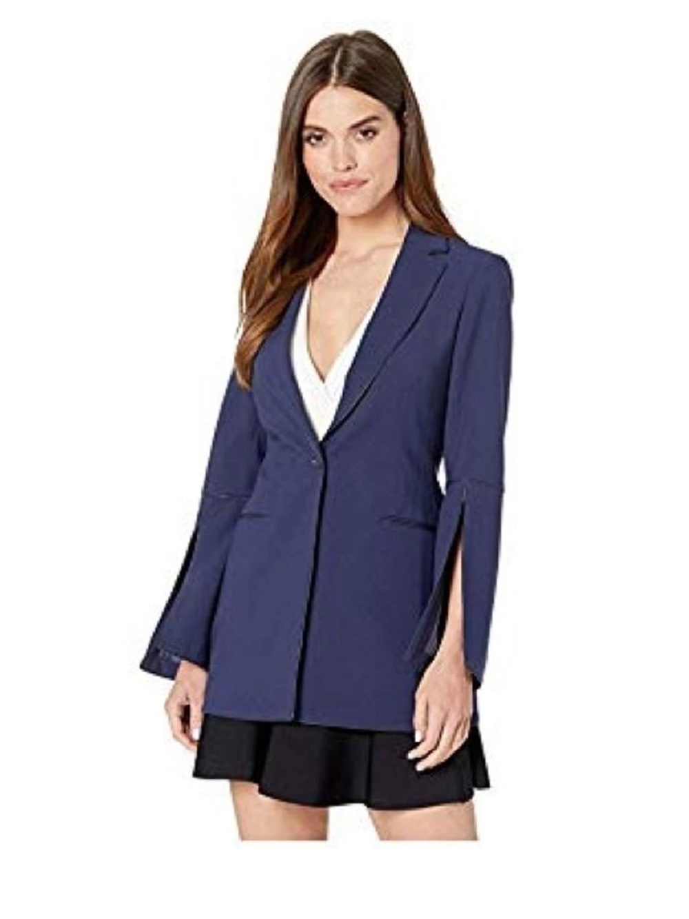 BCBGMaxAzria Navy Split-Sleeve Blazer